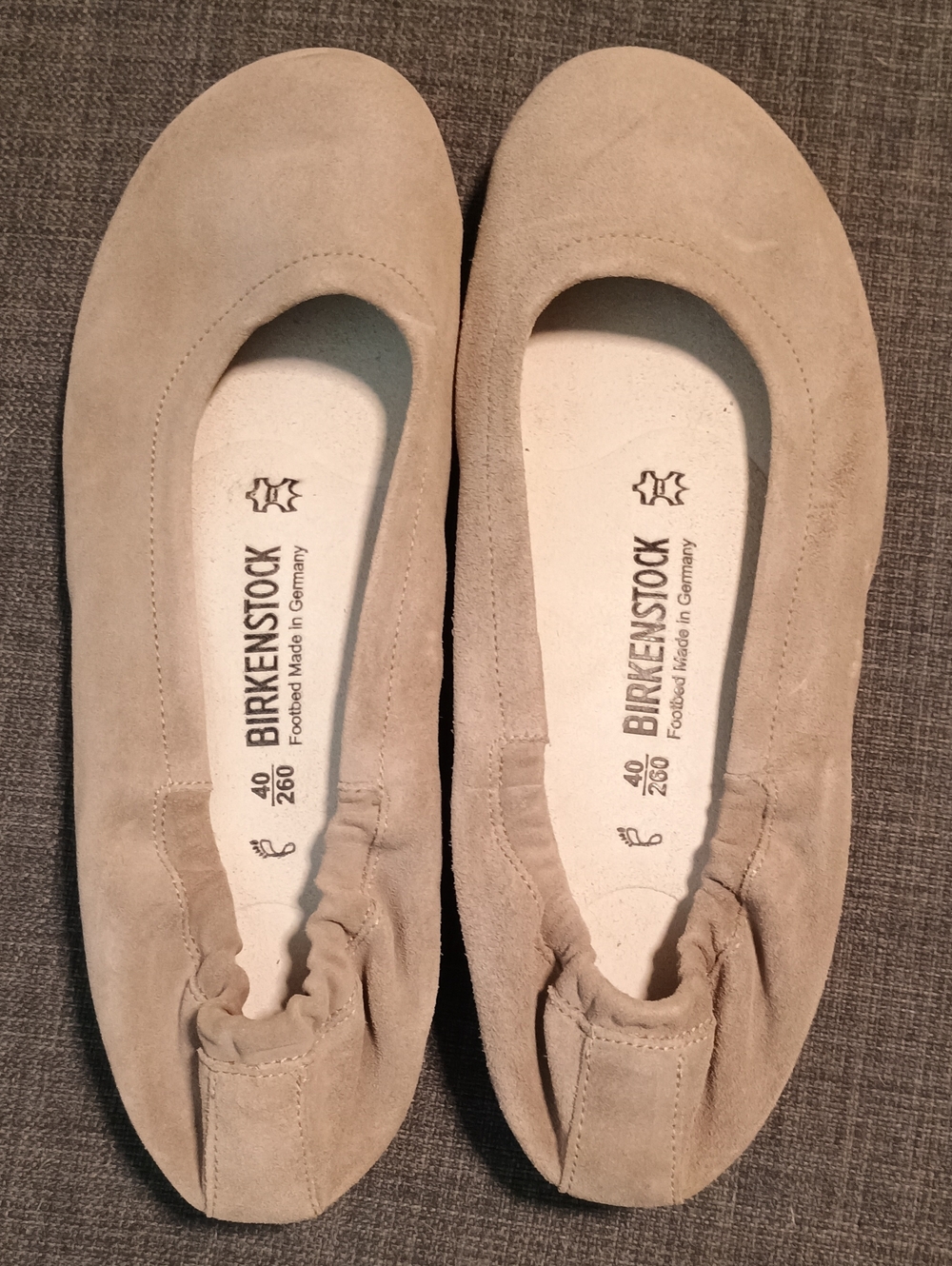 Birkenstock Celina Suede Ballet Flats Beige Tan Women's EU40/US9 NWOB New!
